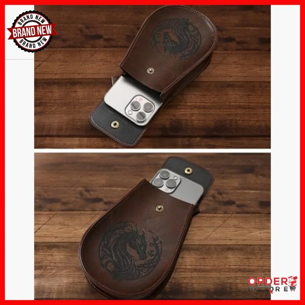 Adjustable Faux Leather Viking Belt Set with Pouch & Bracers